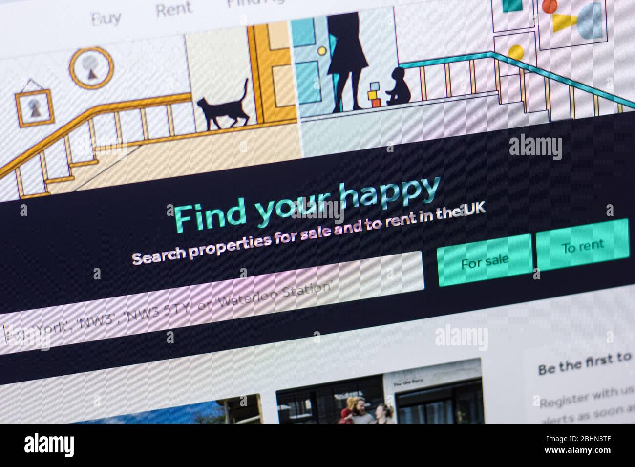 Ryazan, Russia May 13, 2018 Rightmove website on the display of PC
