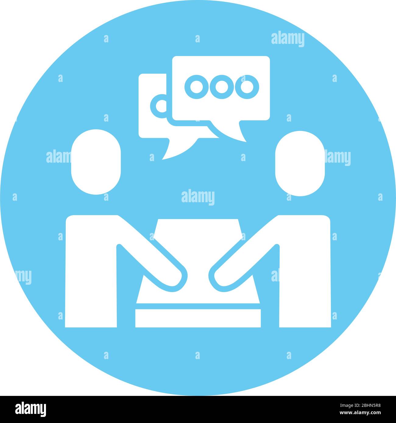 men avatars silhouettes with speech bubbles block style Stock Vector