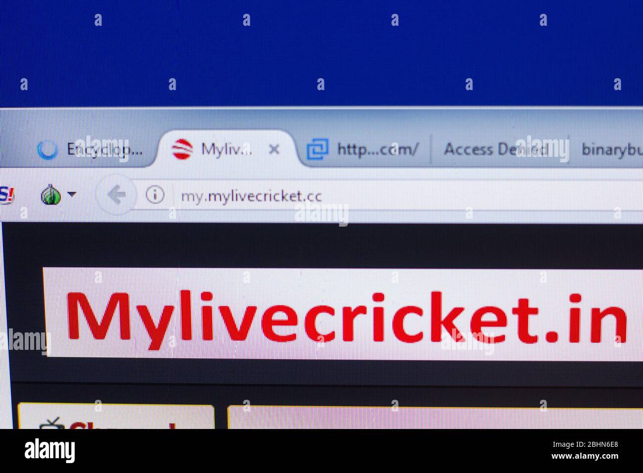 Ryazan, Russia - May 13, 2018 MyLiveCricket website on the display of PC, url - MyLiveCricket.cc Stock Photo