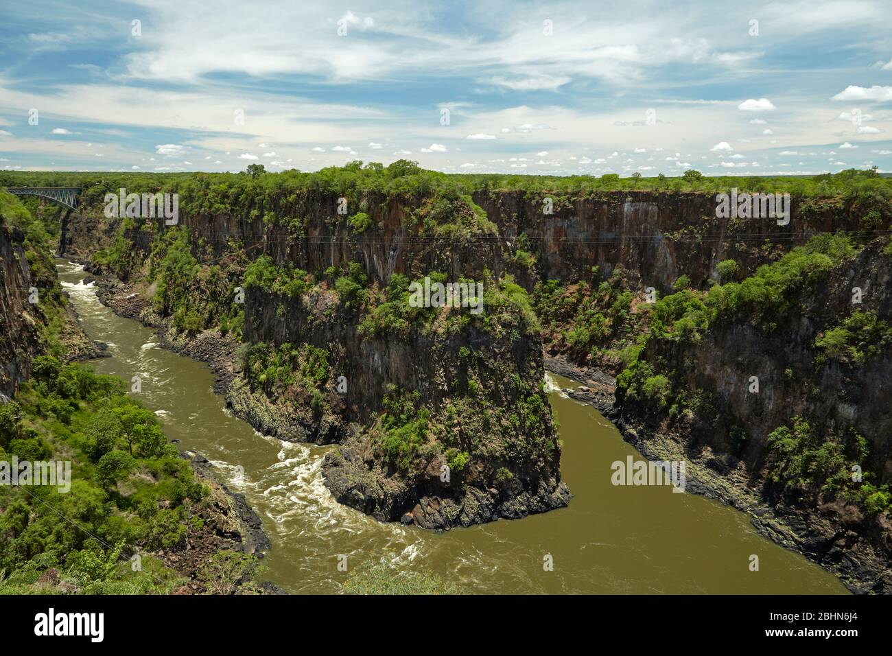 Zambezi River in Batoka Gorge below Victoria Falls, Zimbabwe / Zambia Border, Southern Africa Stock Photo