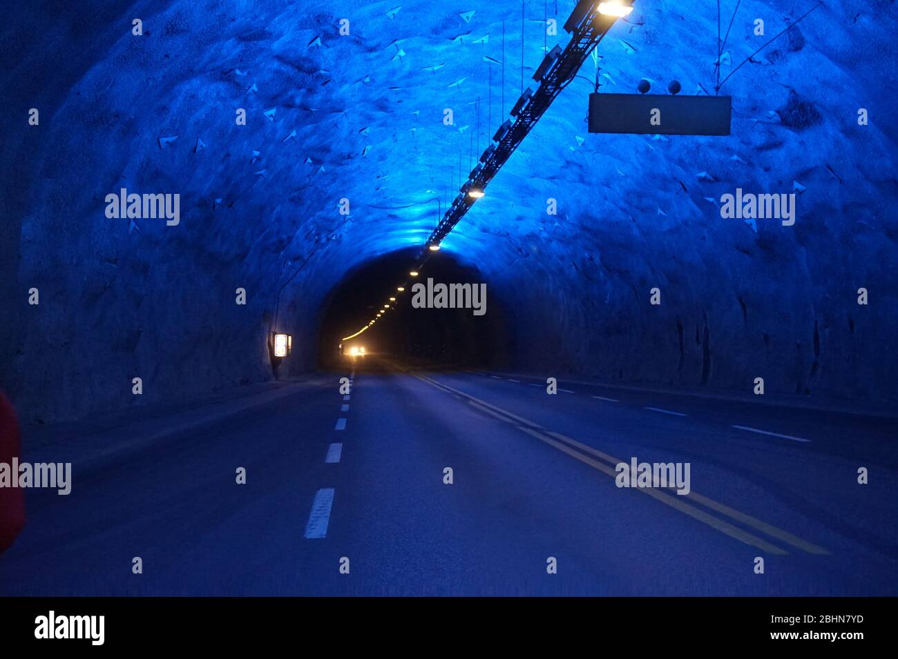 Tunnel in Laerdal, Norway Stock Photo