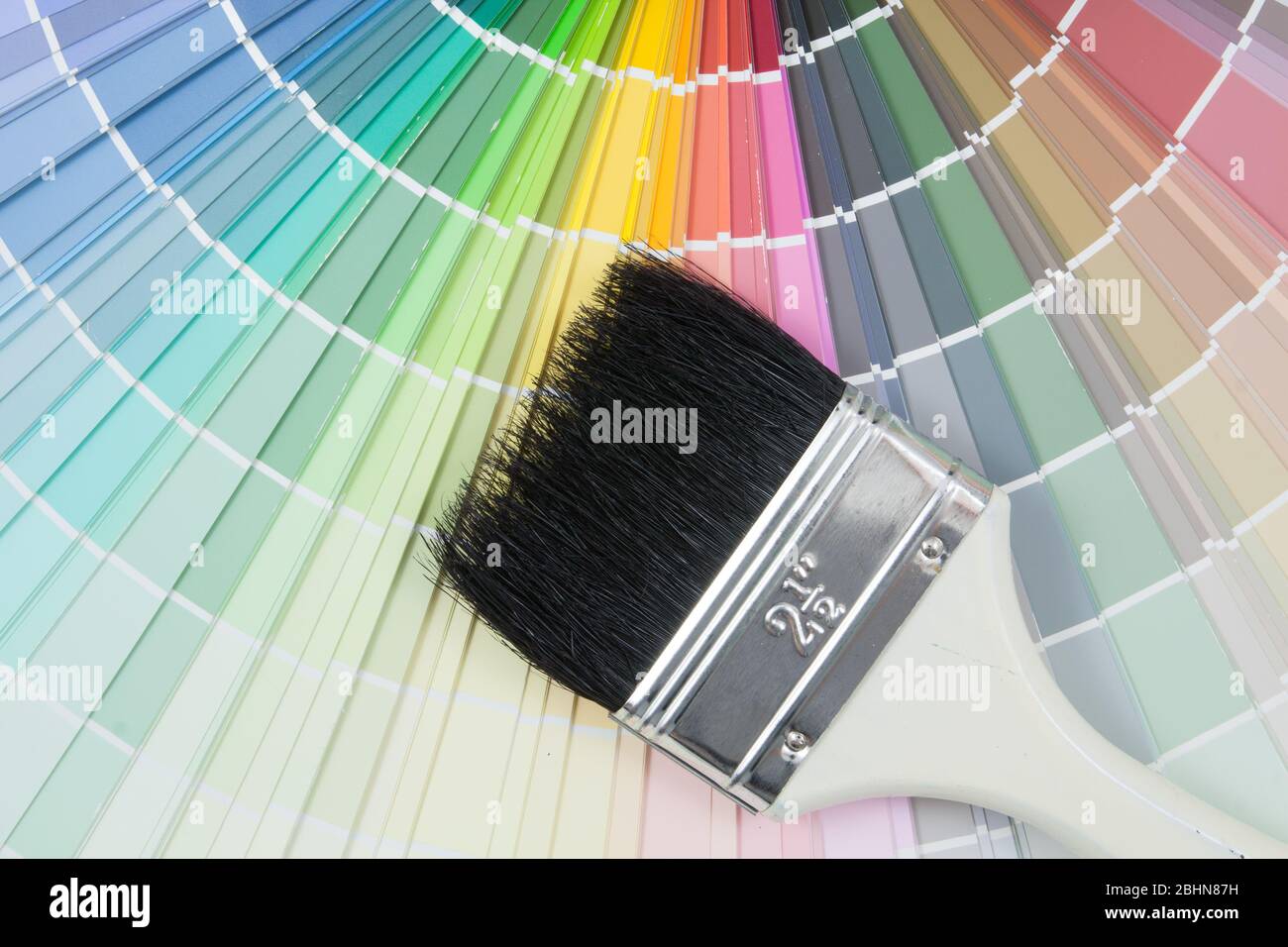 Paint colour palette in close-up Stock Photo - Alamy