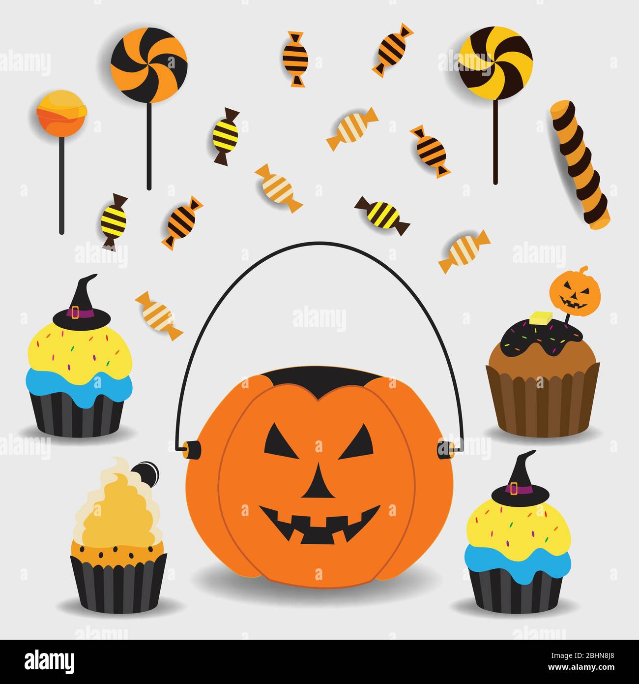 Halloween Cupcakes and Treats Vector Stock Vector