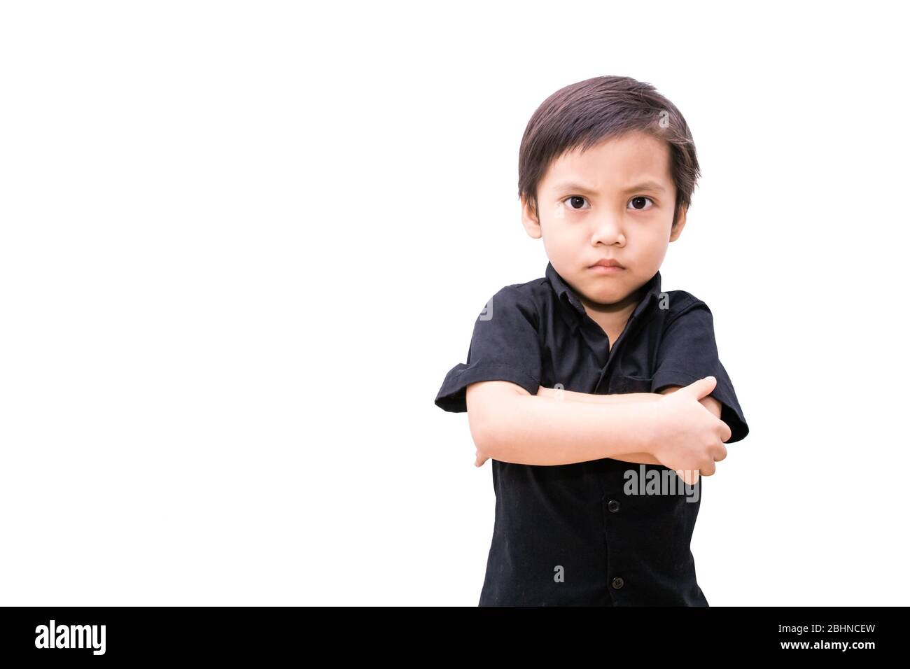 Angry asia child boy isolated Stock Photo Alamy