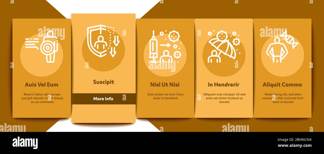 Immunity Onboarding Elements Icons Set Vector Stock Vector