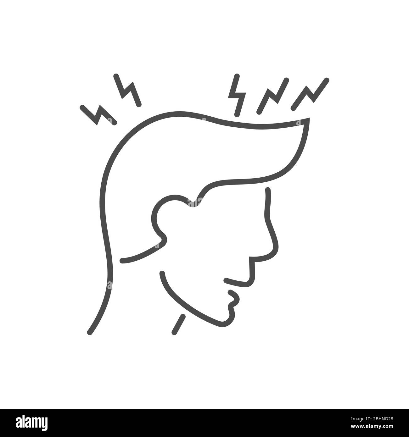Headache related vector thin line icon Stock Vector Image & Art - Alamy