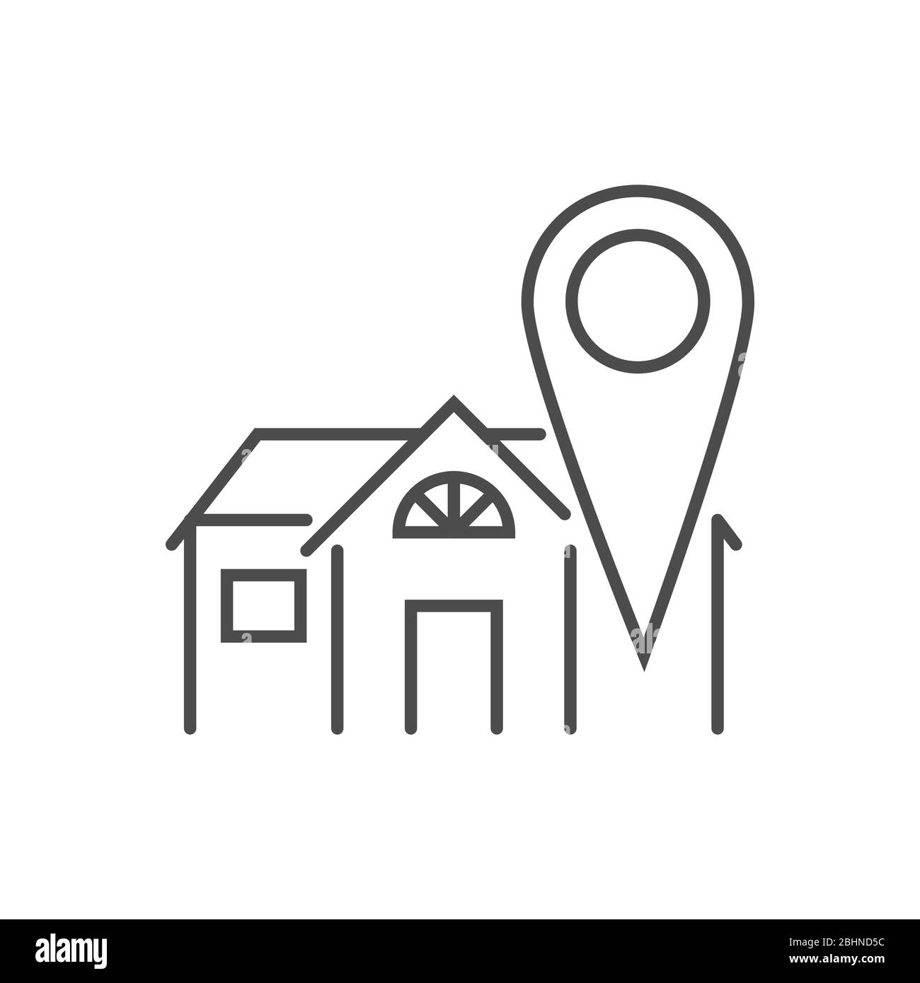 Stay Home related vector thin line icon. Stock Vector