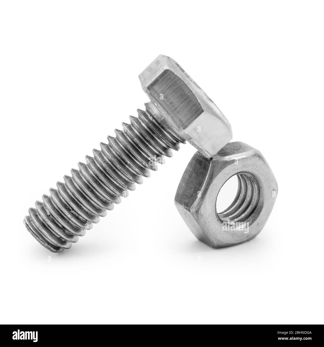 bolts and nuts isolated on white background, file includes a excellent clipping path Stock Photo