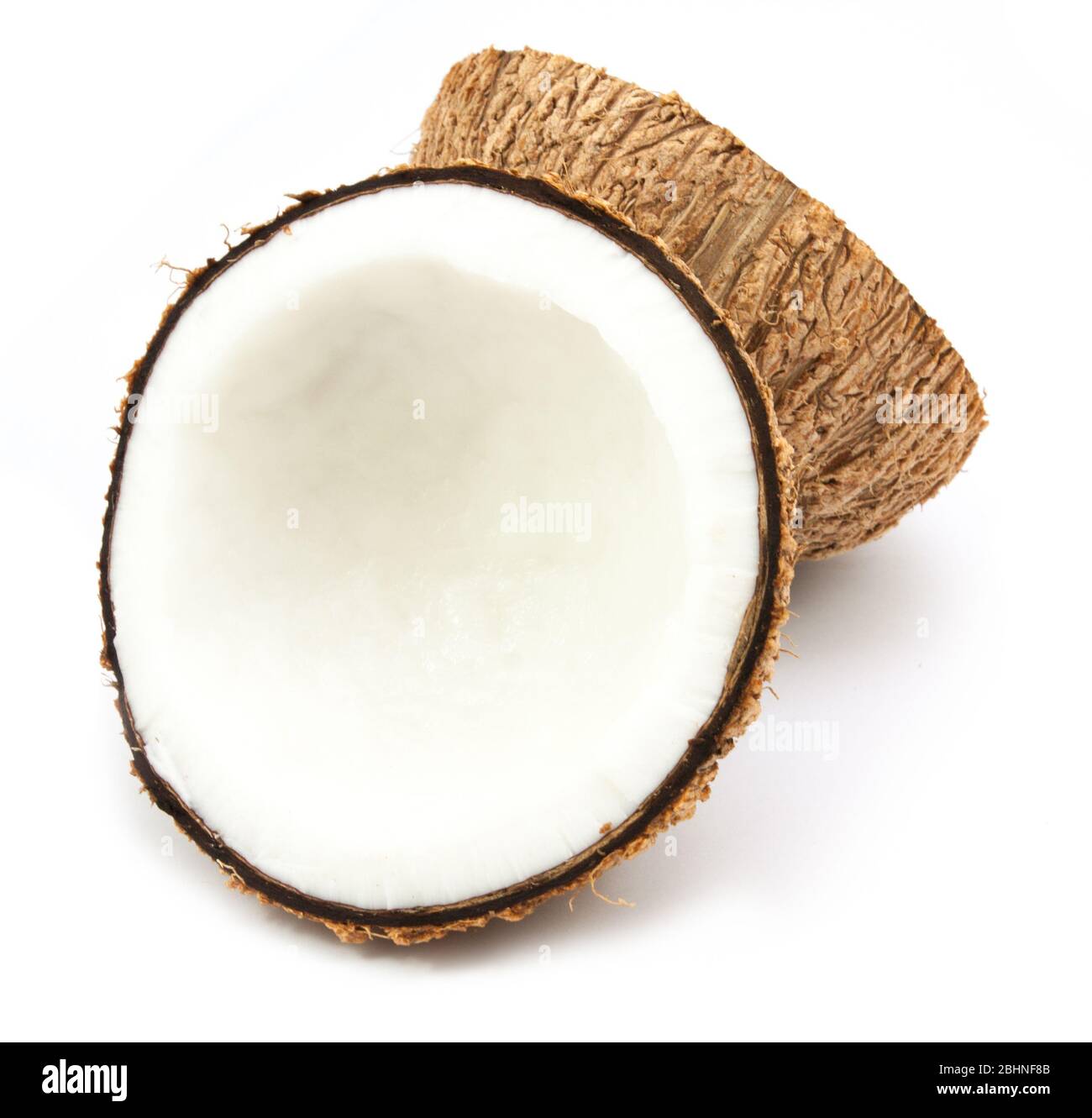 half coconut isolated on white background Stock Photo - Alamy