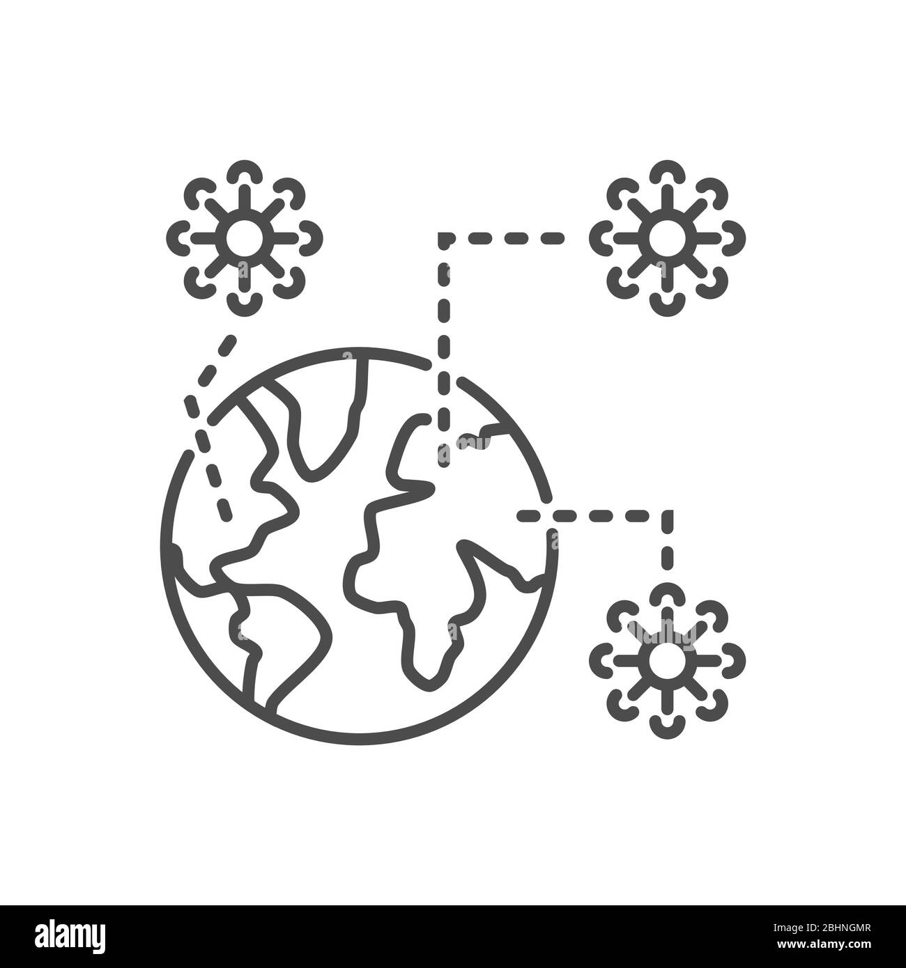 Pandemia related vector thin line icon Stock Vector