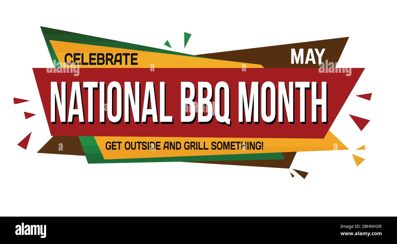 National BBQ month banner design on white background, vector