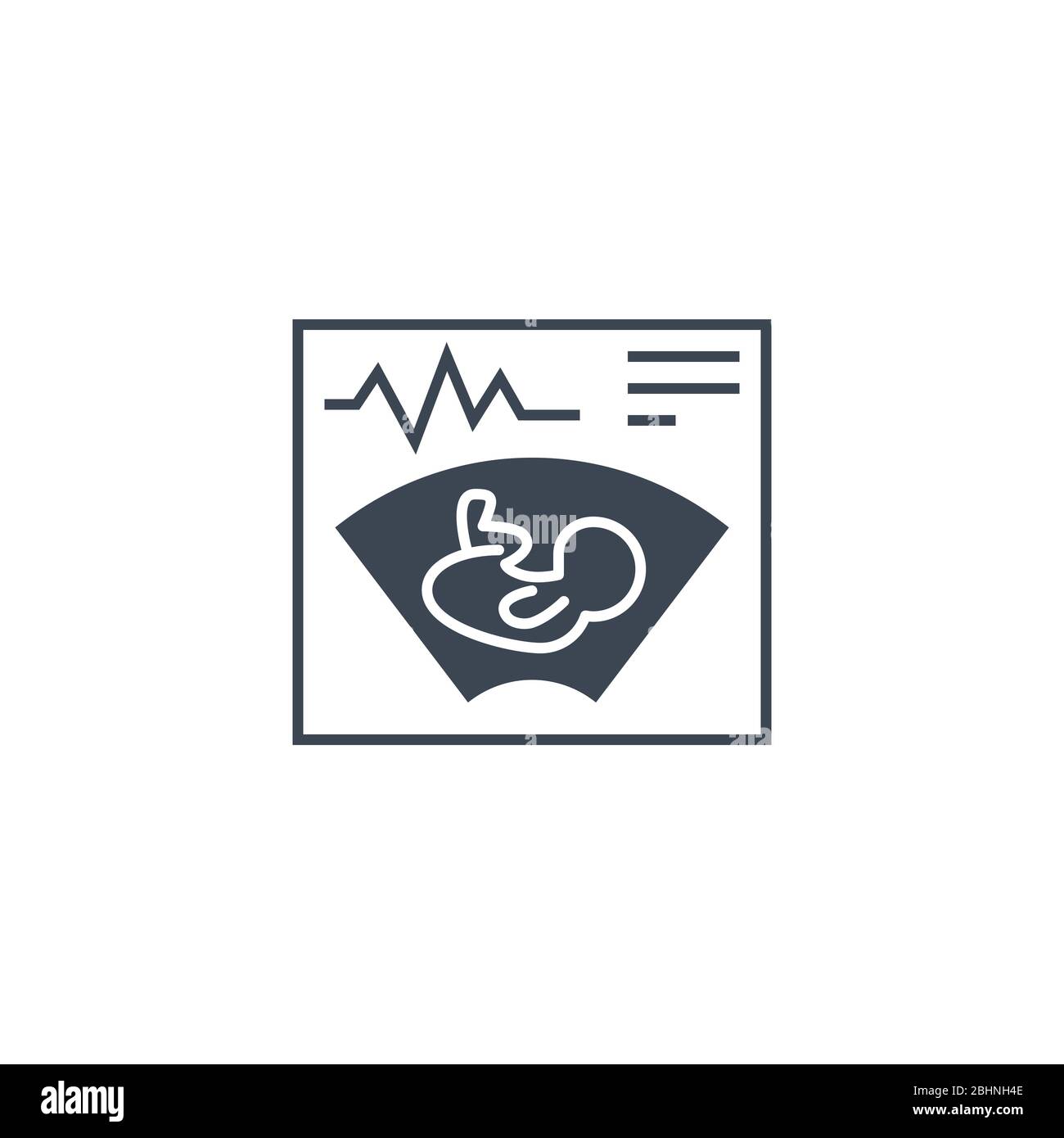 Ultrasound related vector glyph icon. Stock Vector