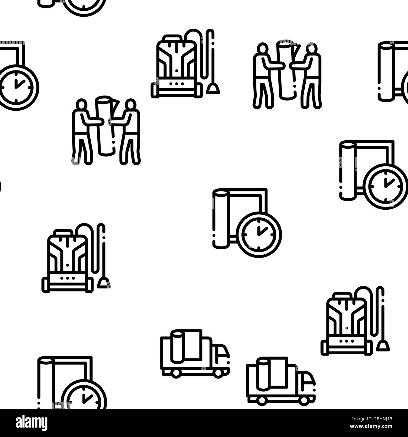 Carpet Cleaning Washing Seamless Pattern Vector Stock Vector