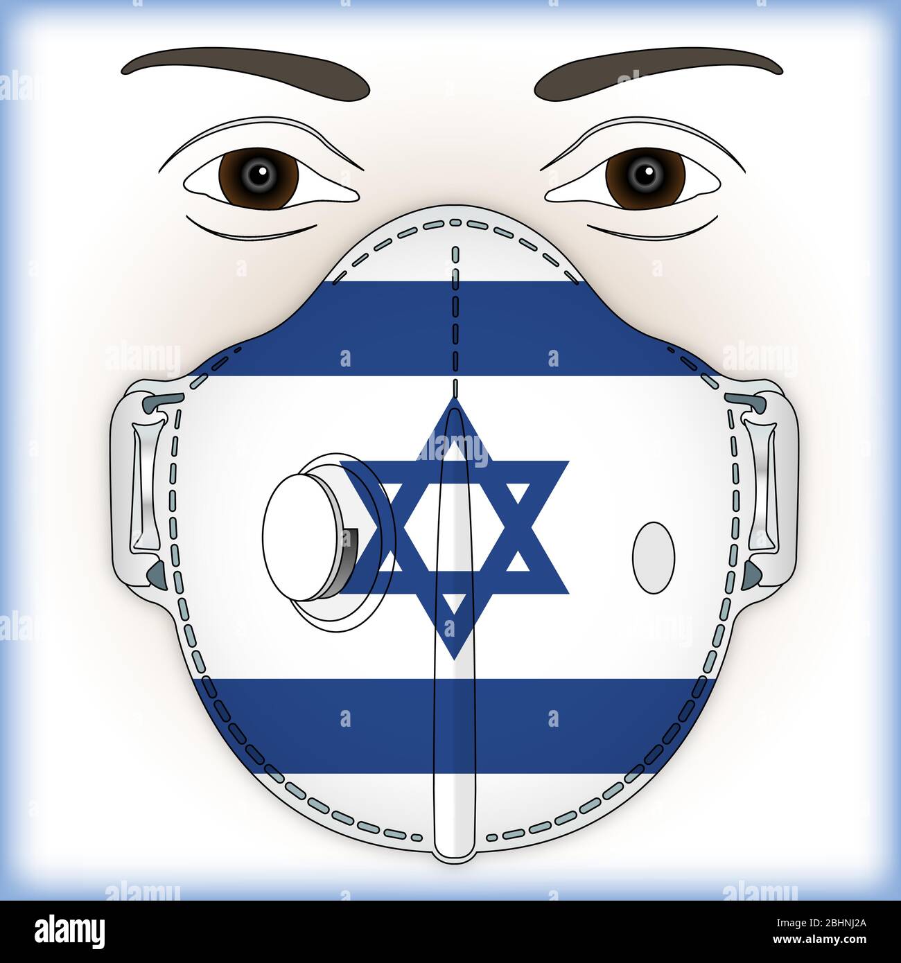 Antiviral mask for anti virus protection with Israel flag, vector illustration Stock Vector