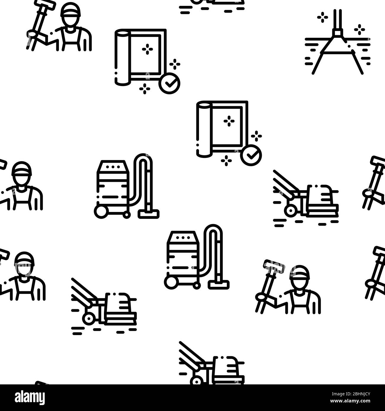 Carpet Cleaning Washing Seamless Pattern Vector Stock Vector