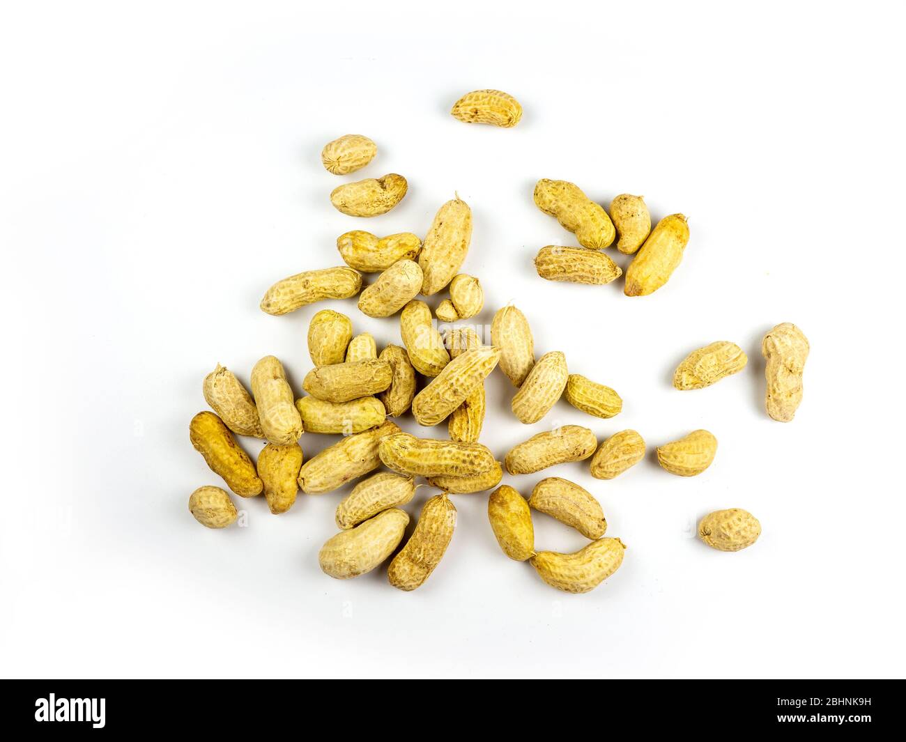 Close up boiled peanuts isolated white background Stock Photo