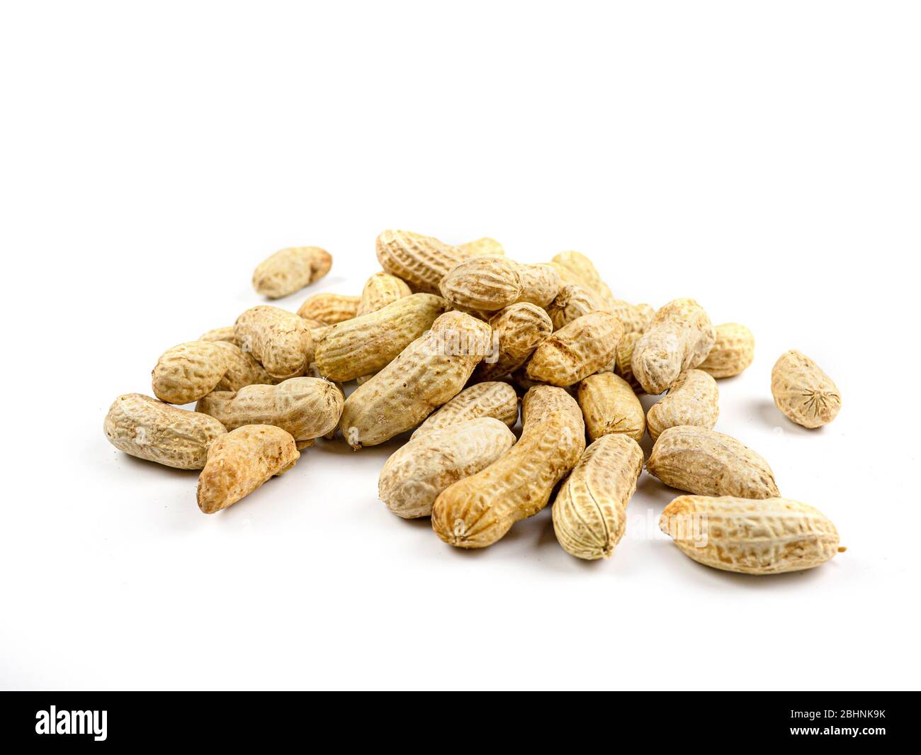 Close up boiled peanuts isolated white background Stock Photo