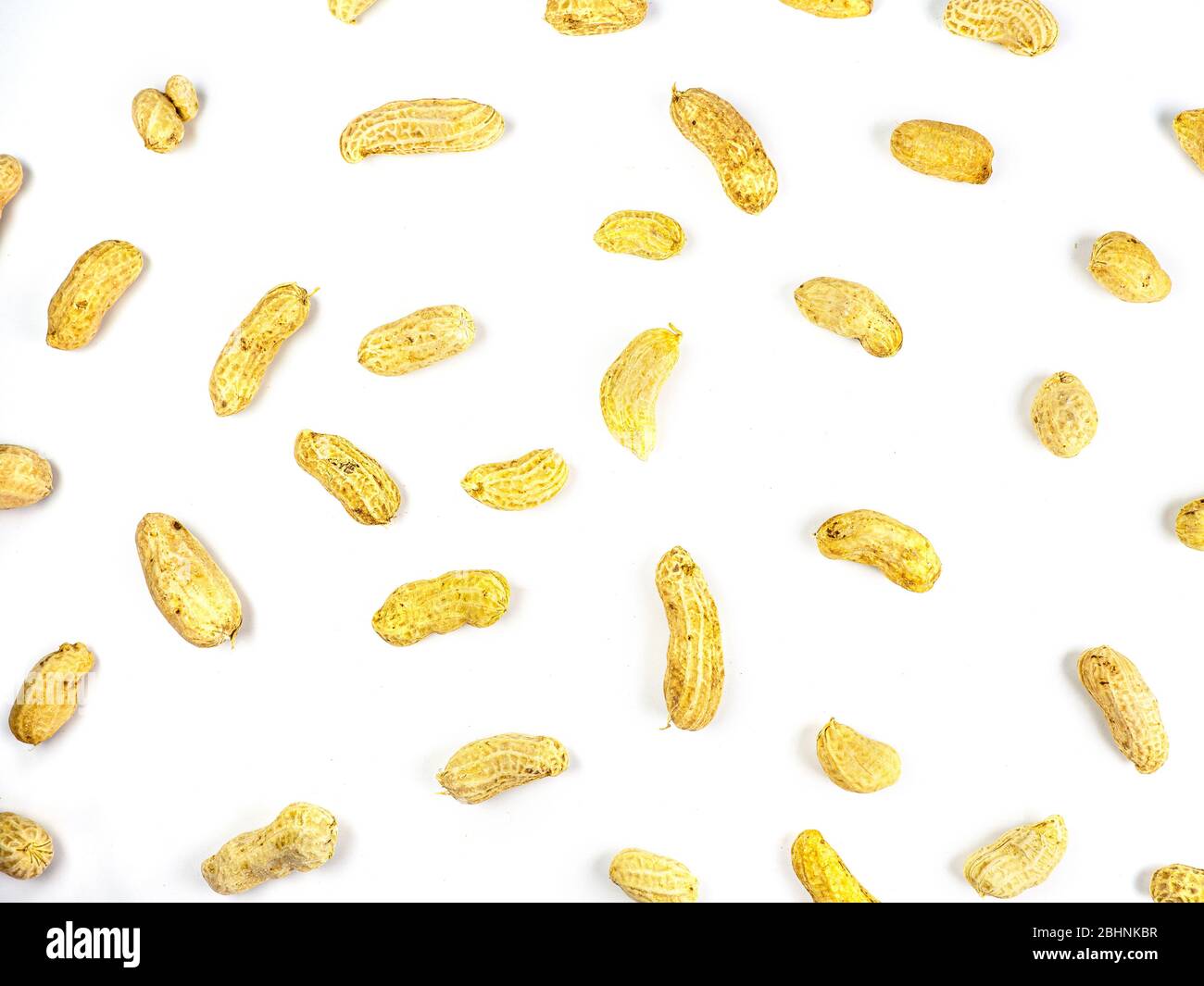Close up boiled peanuts isolated white background Stock Photo