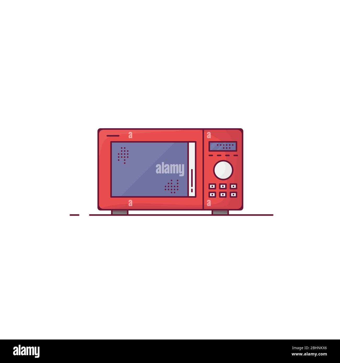Red microwave line style vector Stock Vector