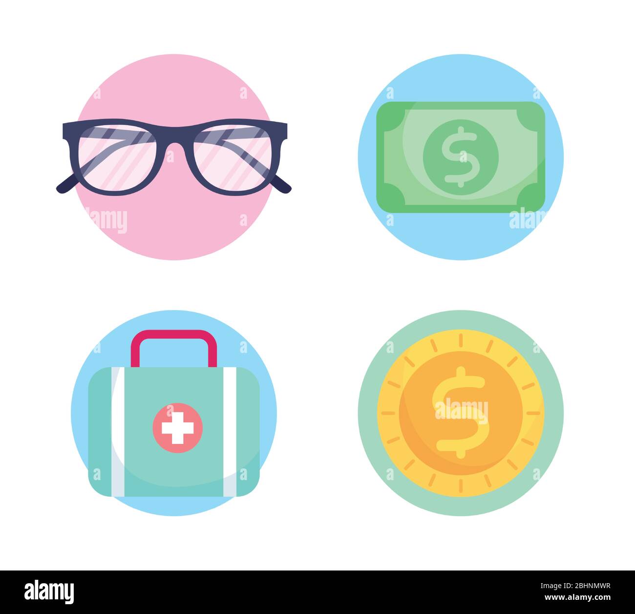 health insurance service set icons Stock Vector Image & Art - Alamy