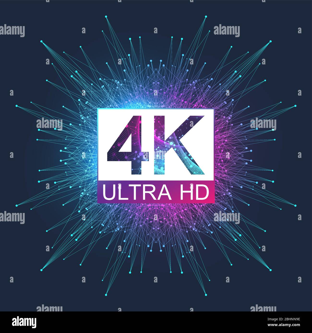 4K Ultra HD badge vector icon. Abstract gradient background style 4K ...