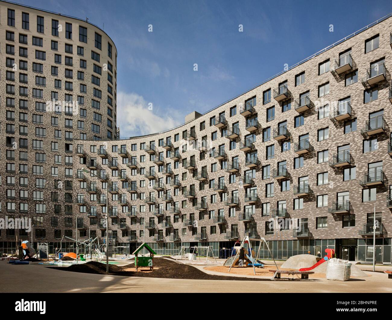 Modern designed residential house in Moscow; building exterior; modern ...