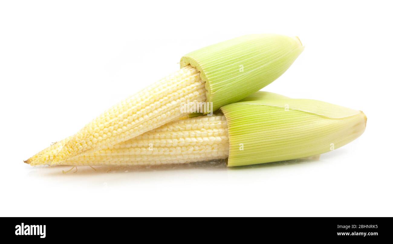 baby corn isolated on white background Stock Photo - Alamy