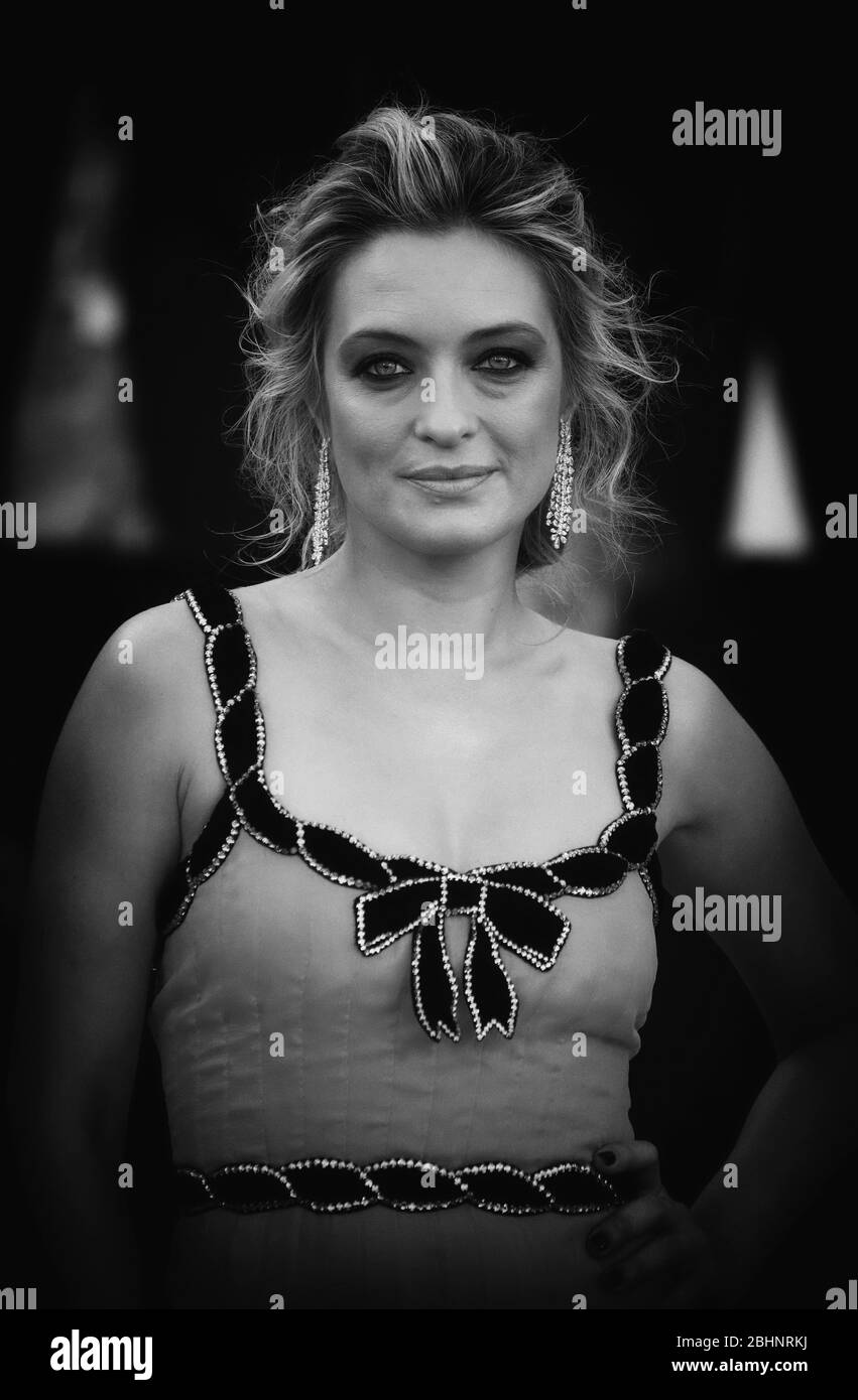 VENICE, ITALY - SEPTEMBER 08: Carolina Crescentini walk the red carpet ahead of the Award Ceremony during the 75th Venice Film Festival Stock Photo