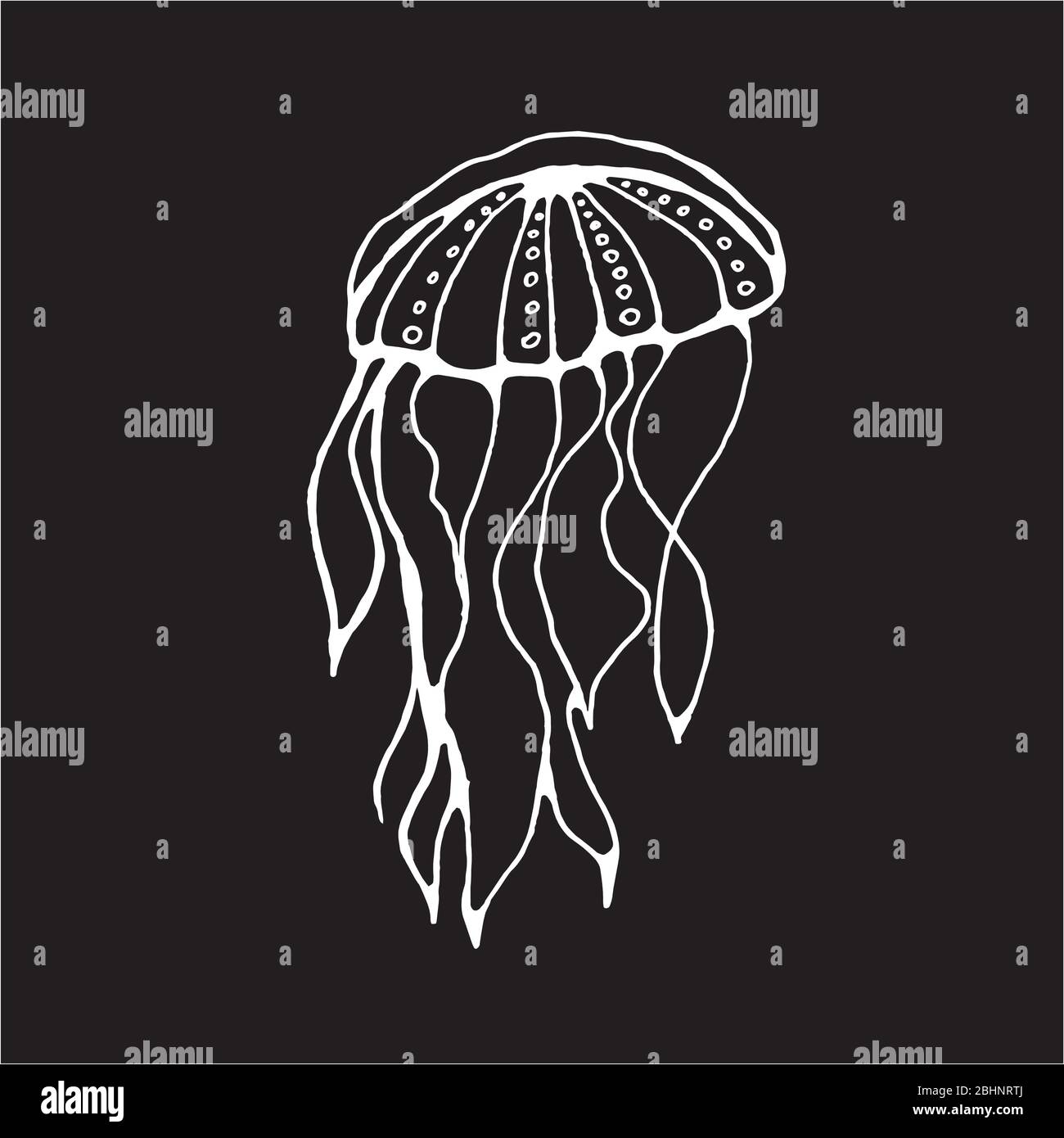 Illustration of a translucent animal. Jellyfish is a poisonous animal