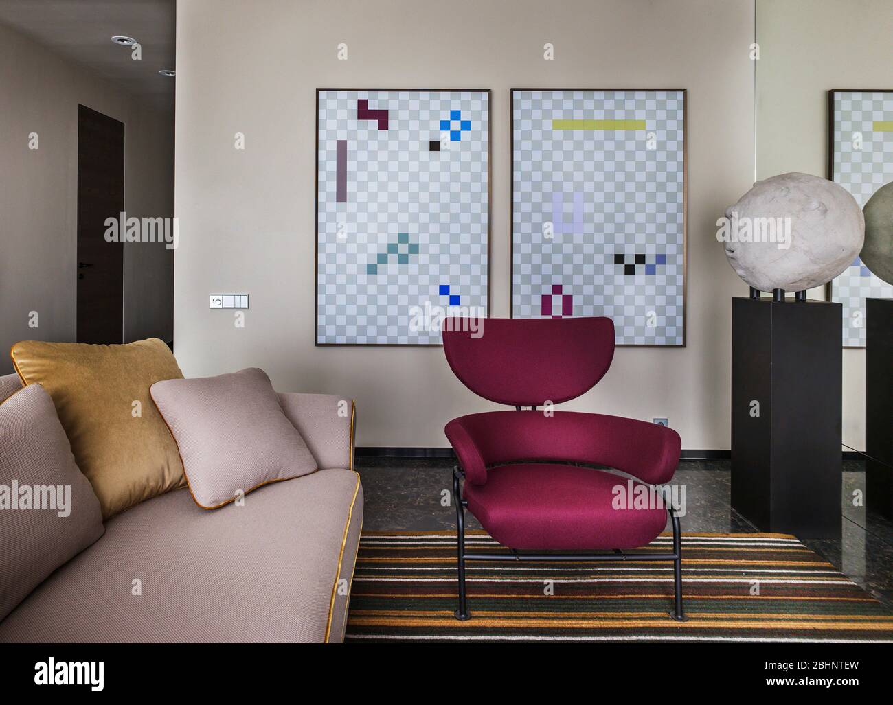 Luxury home interior; apartment interior design in Moscow Stock Photo
