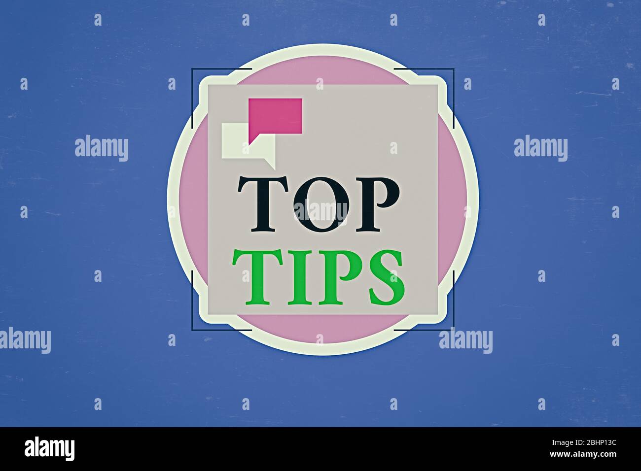 Conceptual hand writing showing Top Tips. Concept meaning a small but particularly useful piece of practical advice Two Speech Bubble Overlapping on S Stock Photo