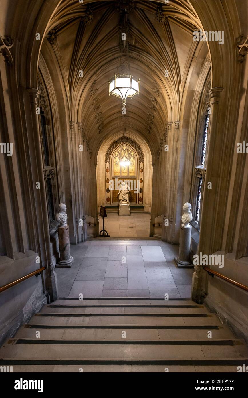 Corridors inside the Palace of Westminster, London, UK Stock Photo
