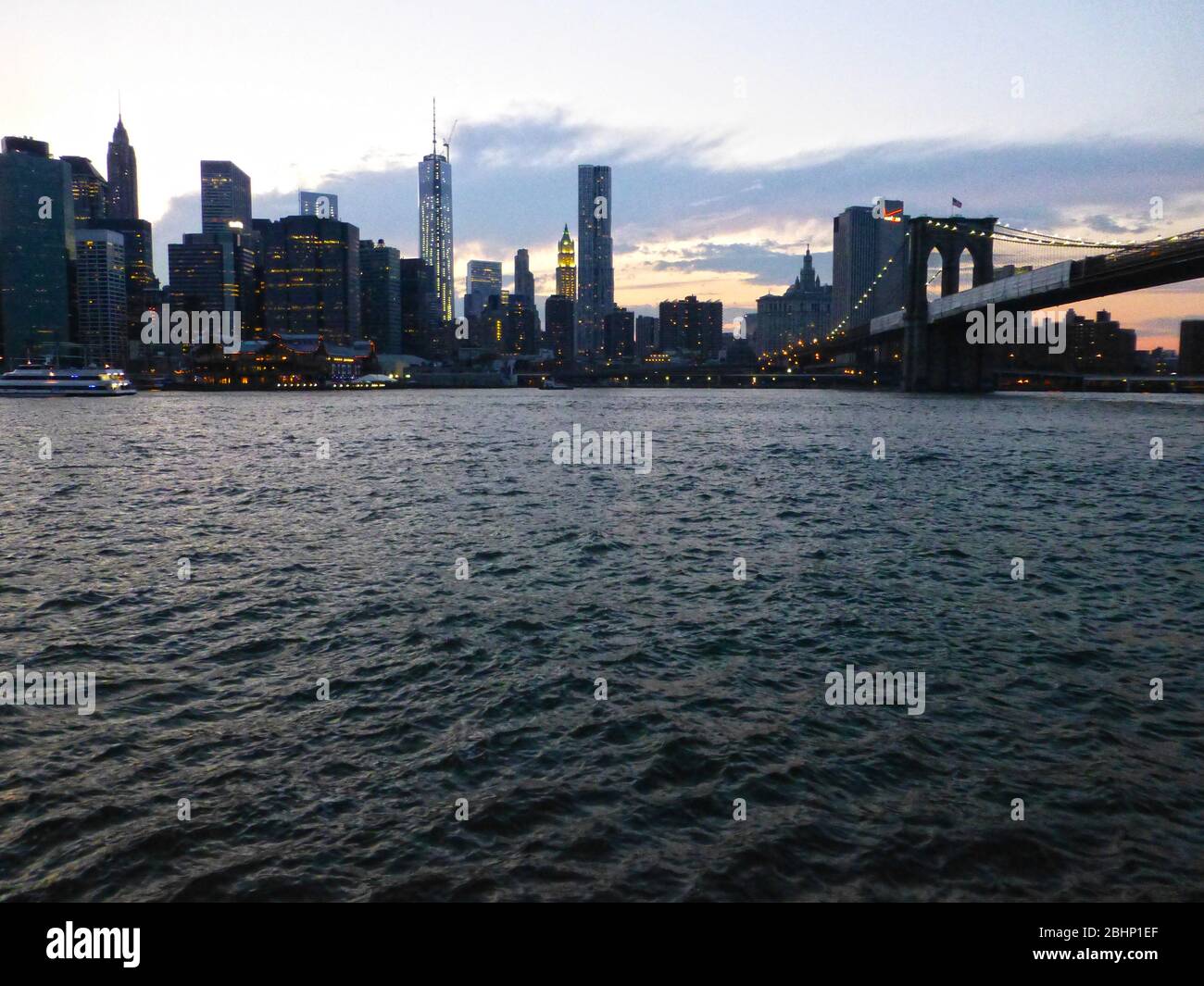Manhattan from across the Hudson river at dusk Stock Photo - Alamy