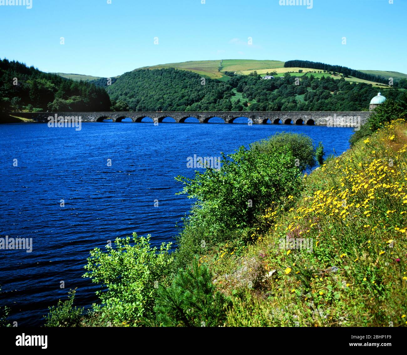 Caban Coch Reservoir, Elan Valley, Powys, Mid Wales. Stock Photo