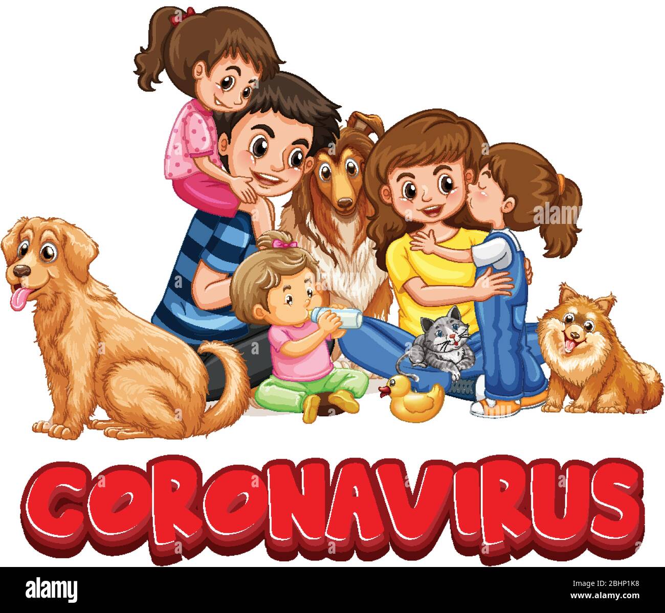 Coronavirus and family member illustration Stock Vector Image & Art - Alamy