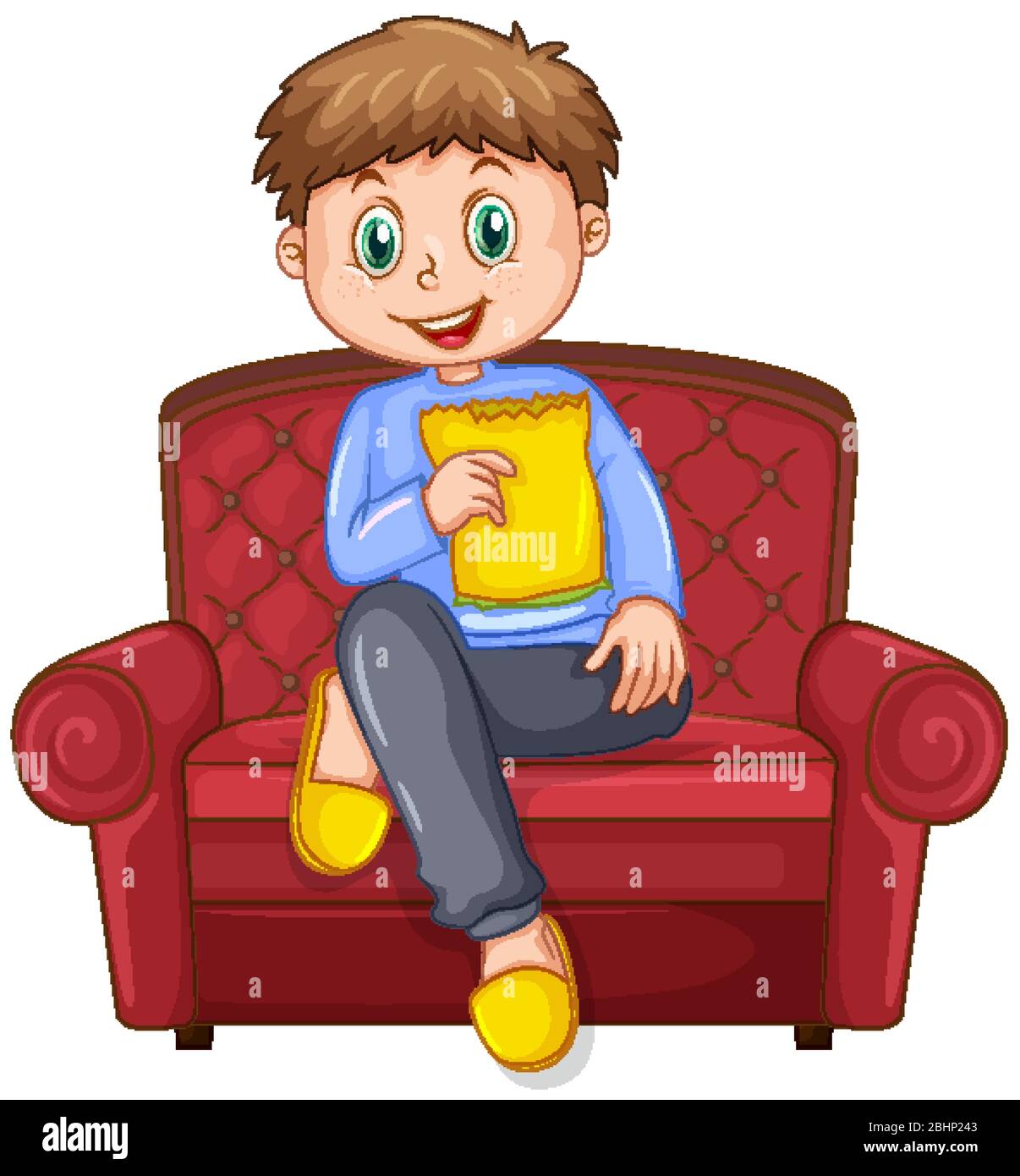 Cute boy smiling on white background illustration Stock Vector Image ...