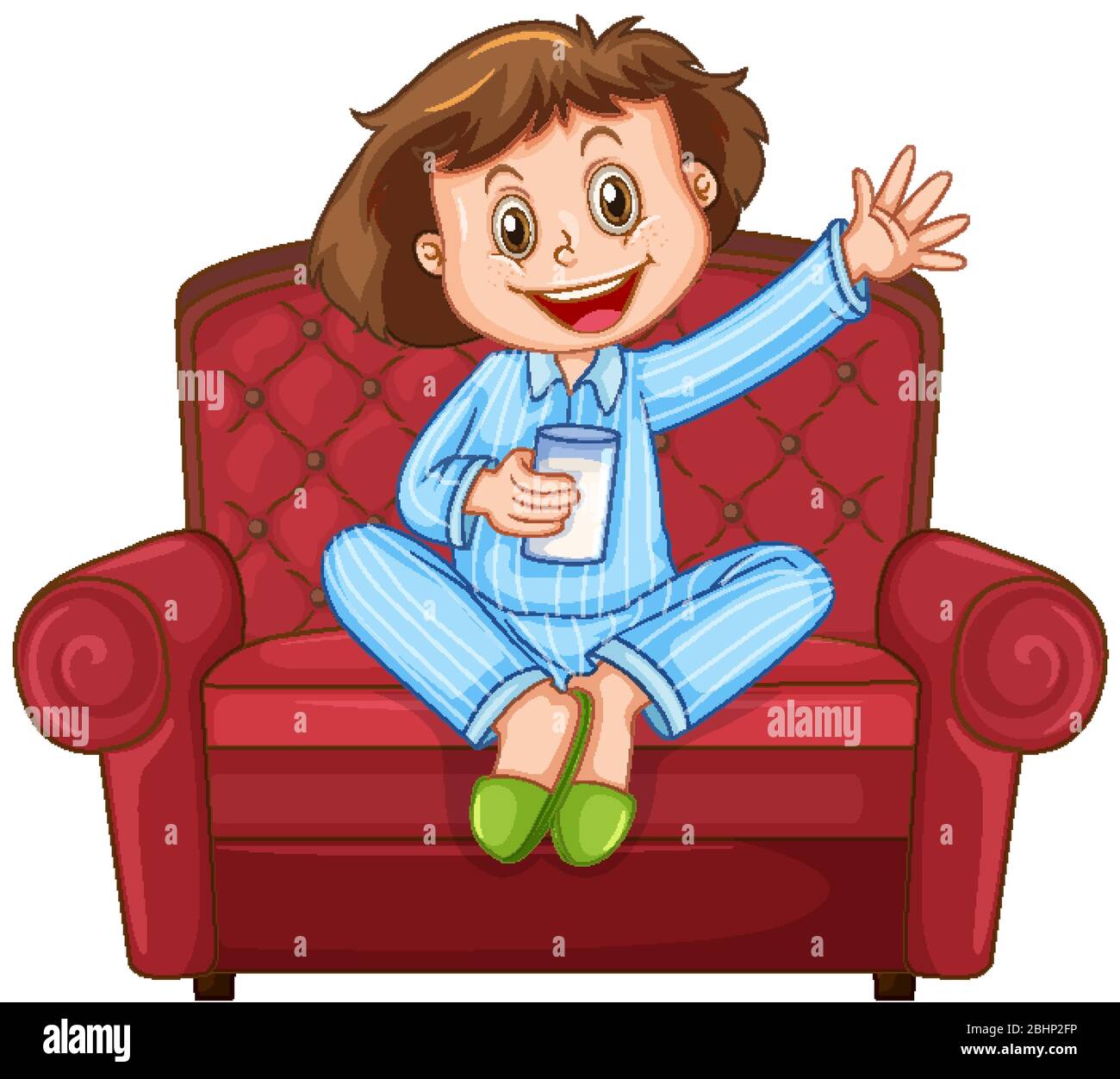 Cute girl smiling on white background illustration Stock Vector Image