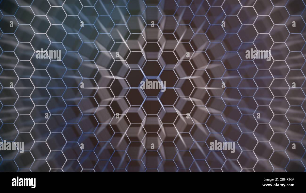 Blue and white hexagonal texture. Abstract background for design. Stock Photo
