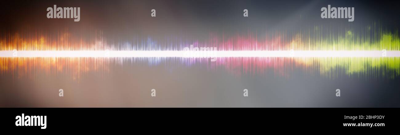 Abstract background. Digital sound music equalizer with wave colored ...