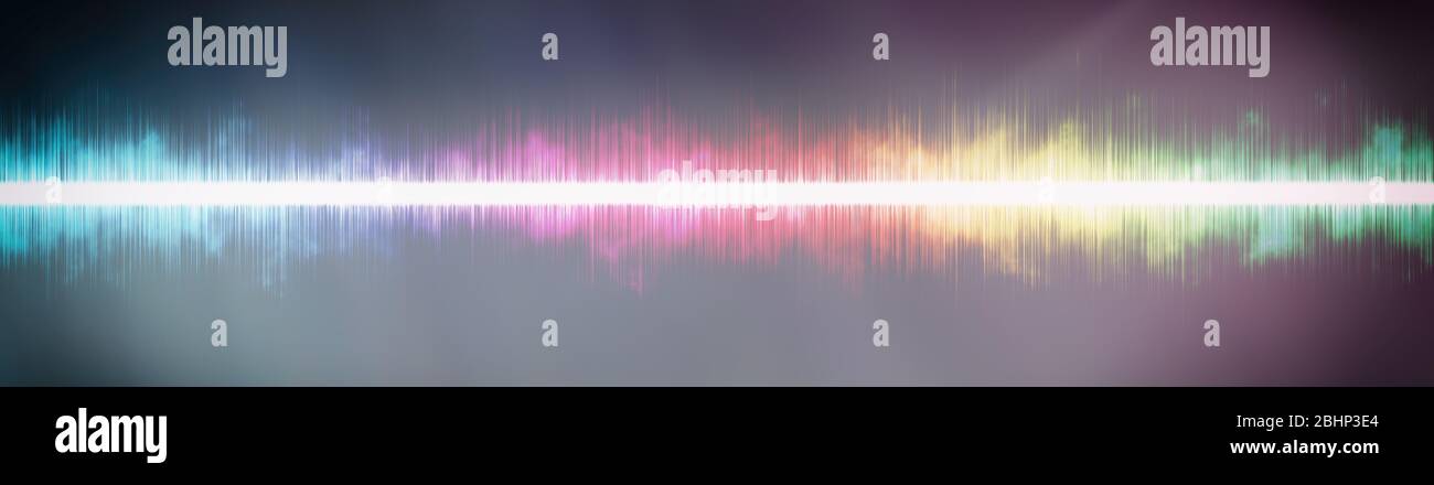 Abstract background. Digital sound music equalizer with wave colored ...