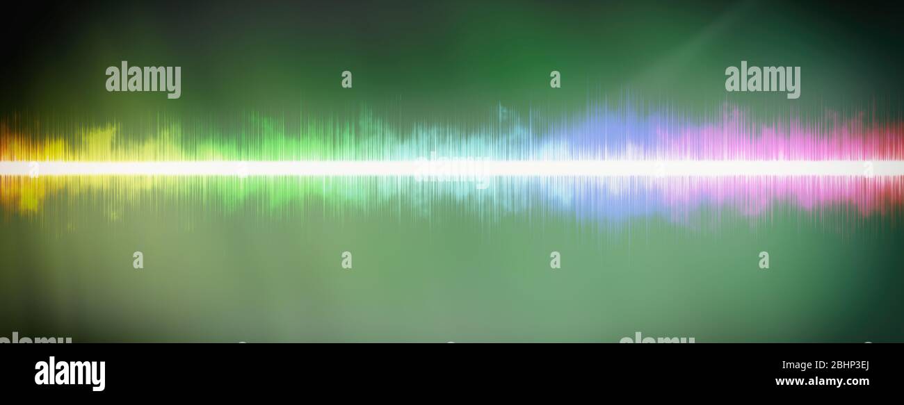 Abstract background. Digital sound music equalizer with wave colored ...