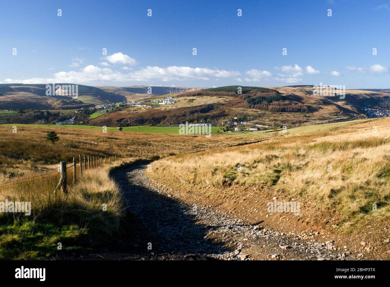 View across Tylorstown towards the Rhondda Fawr valley near Ferndale