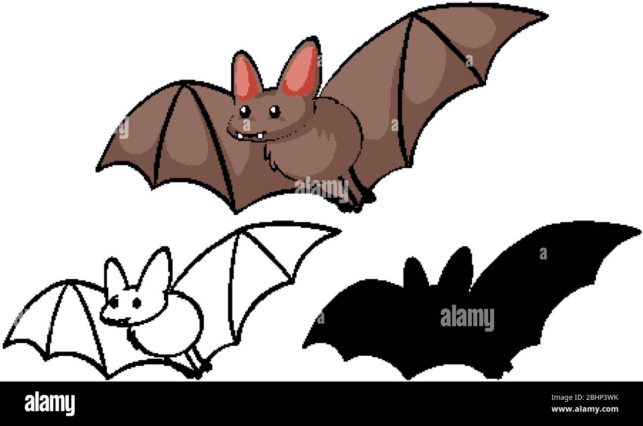 Set of bat cartoon illustration Stock Vector Image & Art - Alamy