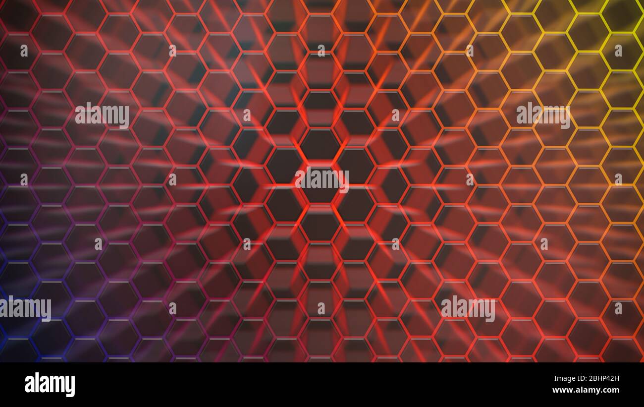 Spectrum colorfull hexagonal texture. Abstract background for design. Stock Photo