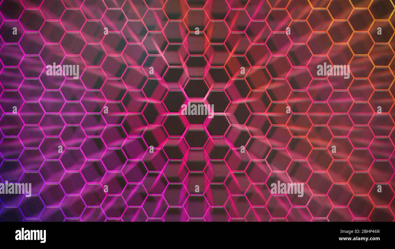 Spectrum colorfull hexagonal texture. Abstract background for design. Stock Photo