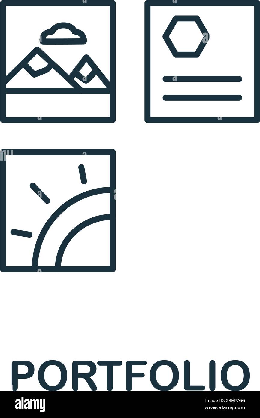 Portfolio icon. Simple line element Portfolio symbol for templates, web