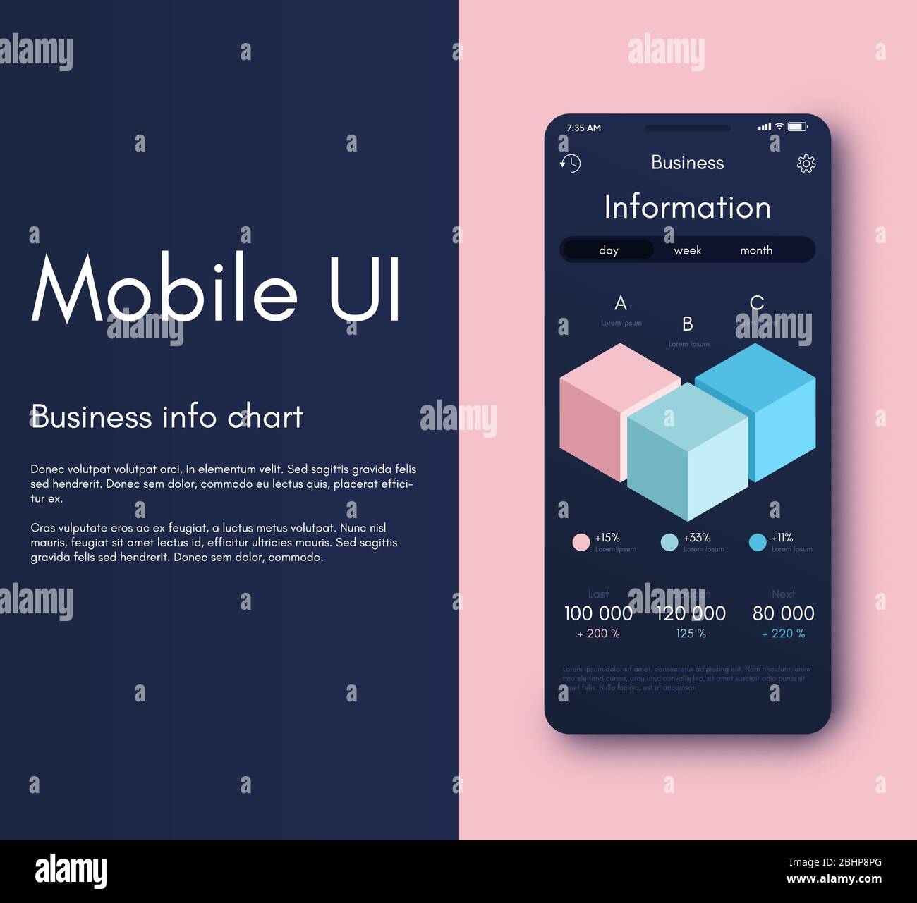 Mobile application infographic interface. Ui design, vector ...