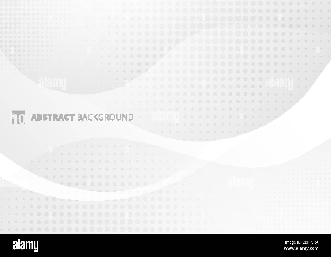 Abstract modern white and gray gradient curved shape with halftone ...