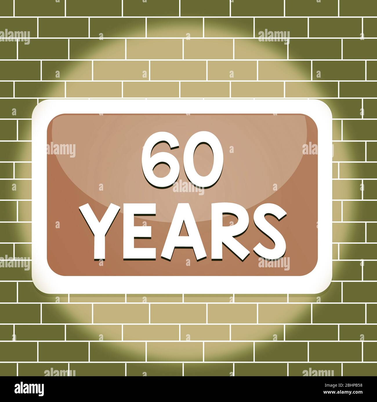 Text sign showing 60 Years. Business photo showcasing It is the onset of a golden era Commemorating a special day Board rectangle white frame empty bl Stock Photo