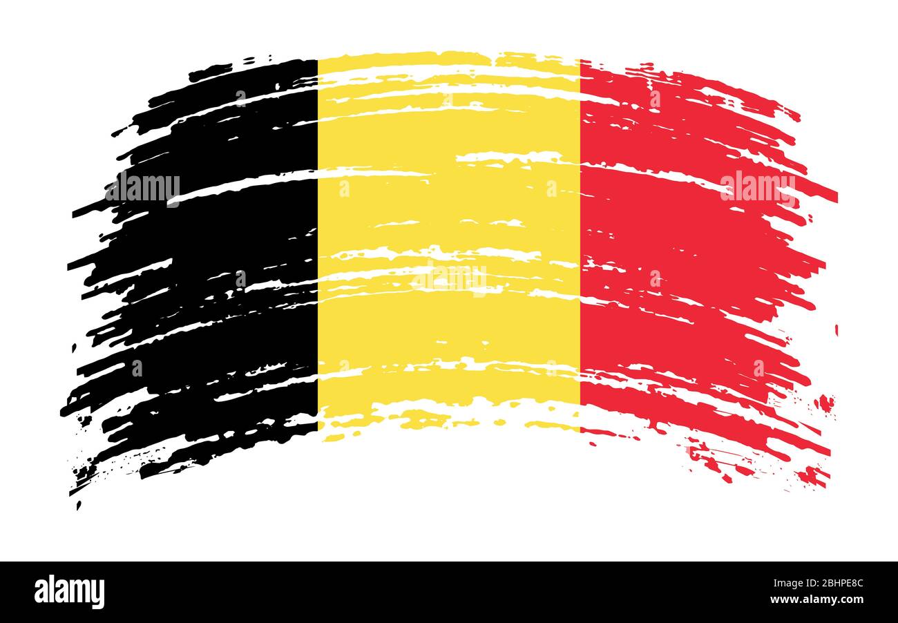 Belgian flag in grunge brush stroke, vector image Stock Vector Image ...